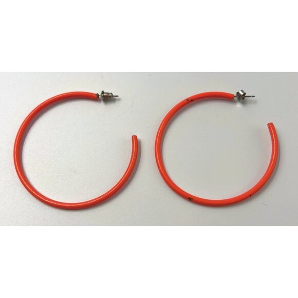 4 Pairs Hoop Pierced Earrings Red Green Black Blue - Picture 3 of 6